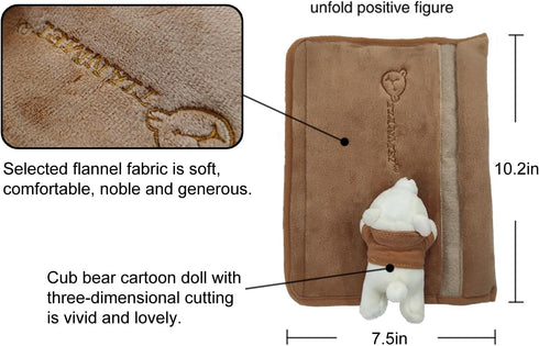 Tianmei 2Pcs Bear Doll Styling Faux Suede Car Seat Belt Strap Cover Shoulder Strap Pad (Brown Color)...