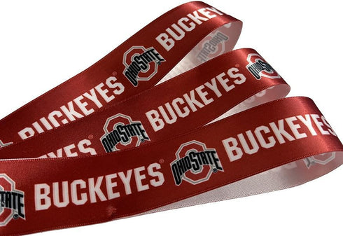 1.5" Ohio State Ribbon, Licensed by Offray Ribbon - Officially Licensed (Red - 5 Yards (15 Feet))...