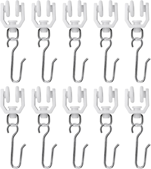 Accessories Kit for Flexible Bendable Curved Ceiling/Side Wall Curtain Track Hardware Set (10Pcs Roller Hooks)...
