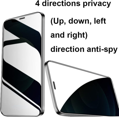 2 Pack 360 Degree Privacy Tempered Glass Suit for iPhone 14 Pro Max/iPhone 15 Plus Anti-Spy 4 Directions Screen Protector Film 4 Sides Anti-Peepin...