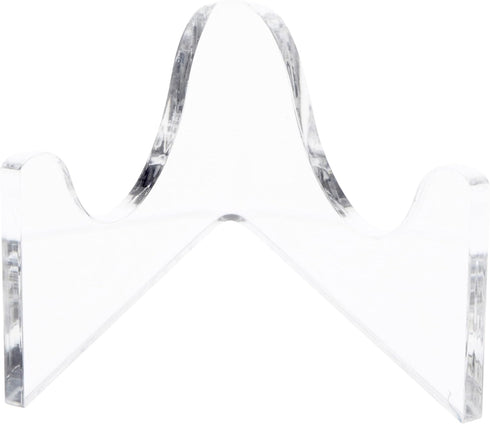 Plymor Clear Acrylic Low-Profile Curved Display Easel for Geode, Mineral or Crystal Cluster, 1.25" H x 2.5" W x 2.375" D (2 Pack)...