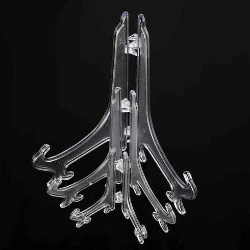 Plastic Easels 4/6/8 Inches Acrylic Plate Stand Multiple Sizes Easel Stands Clear Display Stand Decorative Plate Holders for Picture, Photo, Frame...