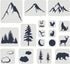 FINGERINSPIRE 17 pcs Mountain Forest Animals Stencil Set Mixed Size Mountain Wild Animal Drawing Stencil Reusable Forest Animals Template for Pain...