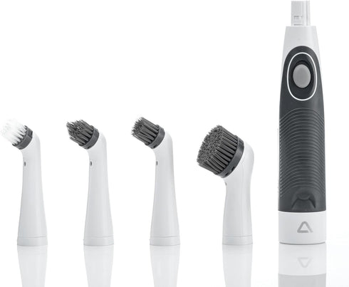 KALIMO 4 in 1 Electric Cleaning Brush with 4 Interchangeable Heads Mini Wireless Portable Sonic Scrubber Electric Spin Oscillating Power Tool for ...