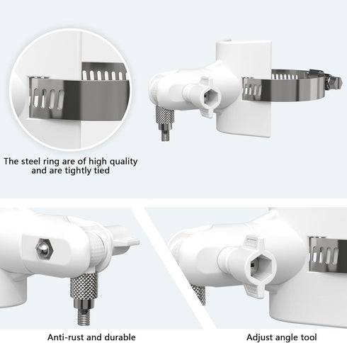 Pole Mount Bracket Compatible with Pan Tilt Camera - Stable Multifunctional Winding Installation (1pack?White)...