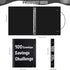 100 Envelopes Money Saving Challenge Binder, A5 Plastic Budget Binder with Cash Envelopes, Savings Binder for Planning and Saving $5050, Black...