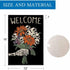 Halloween Garden Flag 12x18 Inch Double Sided Welcome Skull Flower Skeleton Gothic Spooky Halloween Decorations Outdoor Garden Flag Burlap for Sea...
