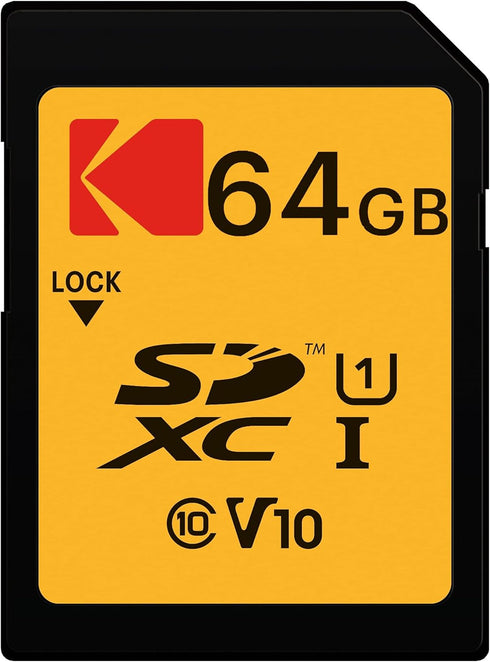 KODAK Premium Memory Card 64GB, 85MBs Read Speed, 25MBs Write Speed for Full HD Video and High-Resolution Pictures, Compatible with SDHC and SDXC ...