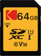 KODAK Premium Memory Card 64GB, 85MBs Read Speed, 25MBs Write Speed for Full HD Video and High-Resolution Pictures, Compatible with SDHC and SDXC ...