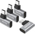 AGVEE [4 Pack 90 Degree Right Angled USB-C Male to USB-C Female Adapter (Type-C 3.2 Gen 2) Converter Video Type-C 10G Data Extension Coupler Conne...