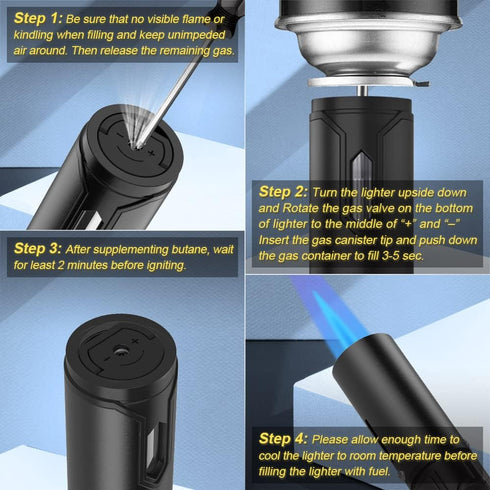 4 Pack Torch Lighter, Long Lighter, Adjustable Multipurpose Refillable for Grill BBQ...