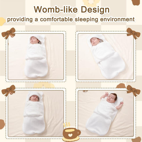 Baby Winter Fleece Swaddle Blanket 0-3 Months Boys Girls Warm Adjustable Newborn Swaddling Wrap Soft Plush Sleeping Sacks...