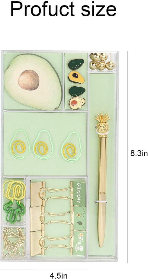 Cute Desk Accessories,This Office Supplies for Women Package Comes with Ballpoint Pens,Paper Clips,Note Paper,Thumbtacks,Binders,and Schools Can A...