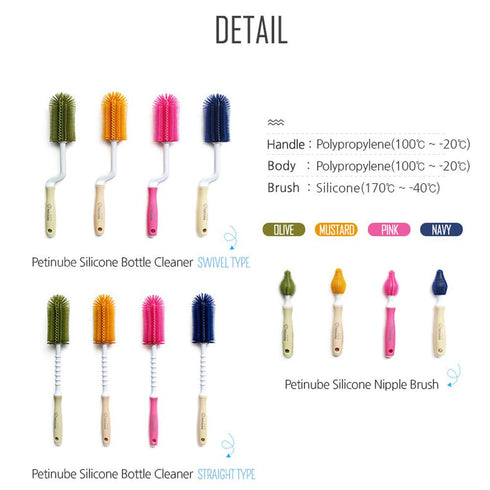 Baby Bottle Cleaning Brush, Soft Brush Baby Bottle Cleaner, Silicone Brush for Bottles and Cups, Suitable for Cleaning All Bottle Types, Silicone ...