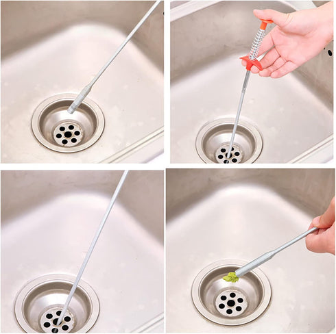 79 Inch Grabberable Pick-Up Tool 4 Claws-Spring Pipeline Dredge Hook Cleaner Retractable Sink Drain Clog Remover for Tube Drain Cleaning...