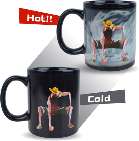 One Piece Luffy Changing Coffee Mug Heat-Sensitive Reactive Ceramic Cup Coffee Mug...