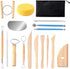 S & E TEACHER'S EDITION 17 Pcs Pottery & Clay Sculpting Tools, Double-Sided, Ceramics Tools Smooth Wooden Handles for Trimming, Embossing Pattern....