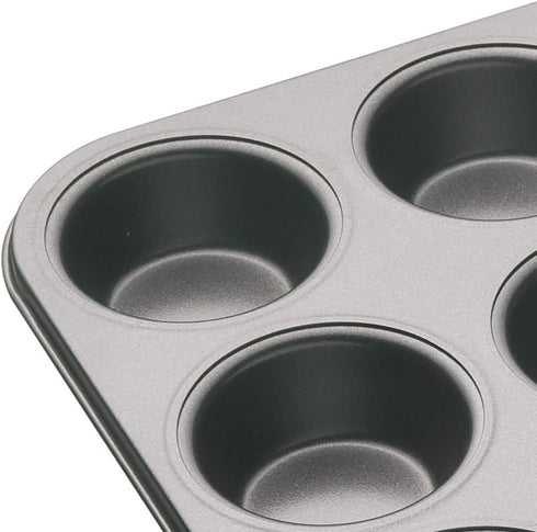 Masterclass Heavy Duty 12 Hole Cupcake Baking Tray Tin Pan with Double Layer Non-Stick Coating | Ideal for Baking Buns, Cupcakes, Yorkshire Puddin...