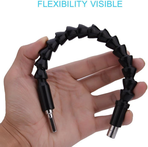 Set, Black Flexible Extension Screwdriver, 11.6inch Drill Screwdriver Attachment Bit for Electrical Screwdriver or Hand Drill Multi-angle Work...