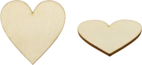 Shapenty Unfinished Wooden Hearts Bulk Blank Wood Slices Discs DIY Craft Cutout Pieces for Wedding Guest Signing Book Frame Album Valentine Christ...