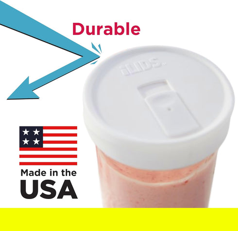 Mason Jar Drink Lid, Wide Mouth, White, Pack of 2...