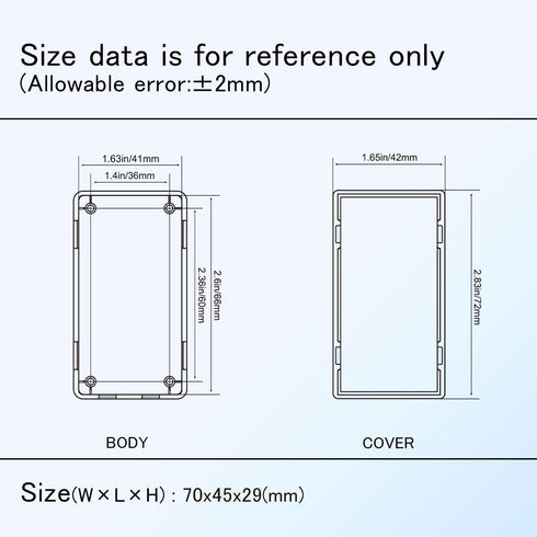 Project Box 8 Pieces Electrical Box Small Junction Box ABS Plastic Enclosure Power Electronic Case White 2.76" x 1.77" x 1.14"(70 x 45 x 29mm)...