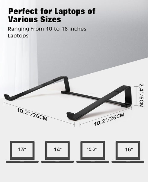 Thibault Aluminum Laptop Stand for Desk - Cooling Ergonomic Design - Fits MacBook Air Pro/DELL/HP/Lenovo/ThinkPad/Alienware - 13/14/15.6/16 -Easy ...