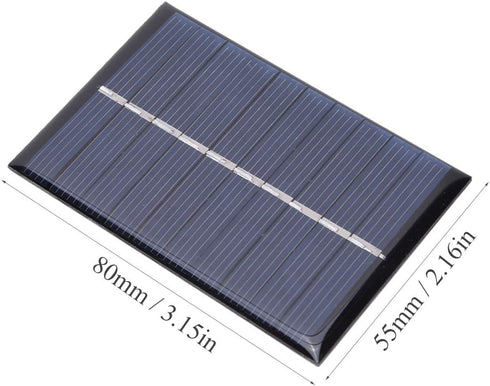 2Pcs Solar Panels Solar Battery Charger Solar Power Bank 0.6W 5V Waterproof Polysilicon 80x55mm Solar Panel Charging Power Board Charger for Multi...