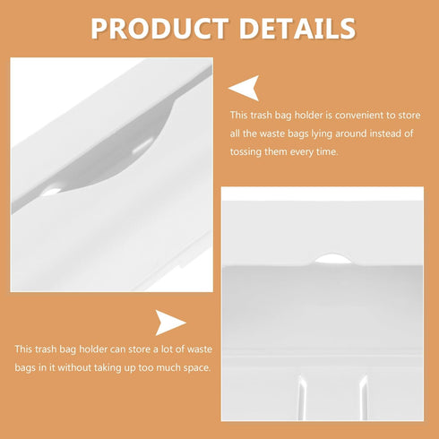 Luxshiny Plastic Bag Holder Wall-mounted Trash Bag Dispenser Kitchen Grocery Bags Storage Easy Hanging over Cabinet Door under Sink Bag Saver Orga...