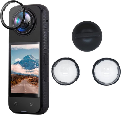 Rotating Lens Guards Compatible for Insta360 X4 Action Camera Lens Protector Frame Protective Cover Cage Removable Waterproof Anti-Scratch Camera ...