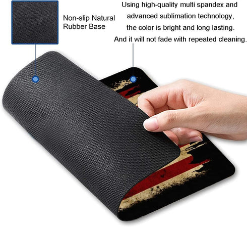Personalized American Retro Flag Mouse Pad, Rectangular Gaming Mouse Pad, Natural Anti-Slip Rubber Laptop Mouse Pad...