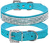 Cute Dazzling Sparkling Leather Dog Cat Rhinestone Collar Crystal Diamond Pet Dog Puppy Collar(Blue,S)...