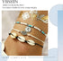 YBSHIN Retro Turquoise Anklet Shell Ankle Bracelet Chain Coin Foot Jewelry for Women(3Pcs)...