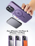 Tigowos Cellular Phone Case for iPhone 15 Plus & iPhone 14 Plus, Magnetic MIL-Grade Drop Tested, Matte Back Cover, Deep Purple......