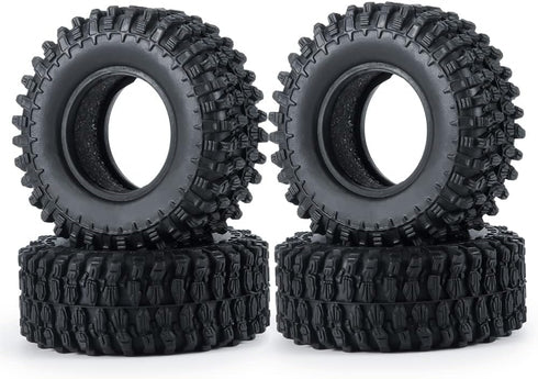 4PCS 1.0" Crawler Tires Rubber Wheel Tires Set for 1/24 Axial SCX24 90081 AXI00001 AXI00002 AXI00005 AXI00006 RC Crawler Car (50mm)...