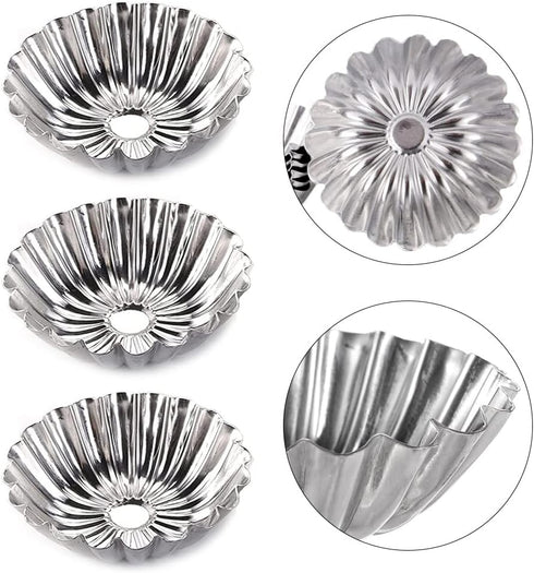 12 Pcs Aluminum Alloy Cake Pie Tins Mini Tart Pie Pan Cake Cup Jelly Mold Bakeware Cake Pans for Pie Tart Cake Baking Tool...