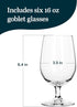 Libbey Entertaining Essentials Stemmed Water Glasses, Clear Multi Purpose Water Goblet Set of 6, Dishwasher Safe 16 oz Goblet Glasses for Parties...