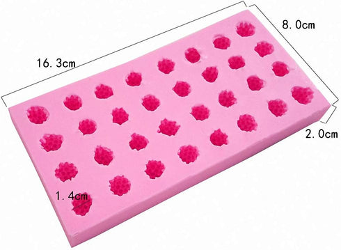 Fewo 32-Cavity 3D Raspberry Silicone Mold for Fondant Chocolate Candy Gum Paste Polymer Clay Resin Kitchen Baking Sugar Craft Cake Cupcake Decorat...