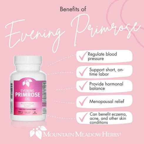 Mountain Meadow Herbs Evening Primrose Oil Capsules for Women: Support for Clear, Healthy Skin and More, with Omega-6 Fatty Acids, Gluten-Free, 10...