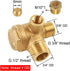 3-Port Brass Air Compressor Check Valve M10*1 x G3/8 Male x G1/2 Male Threaded Central Pneumatic Valve...