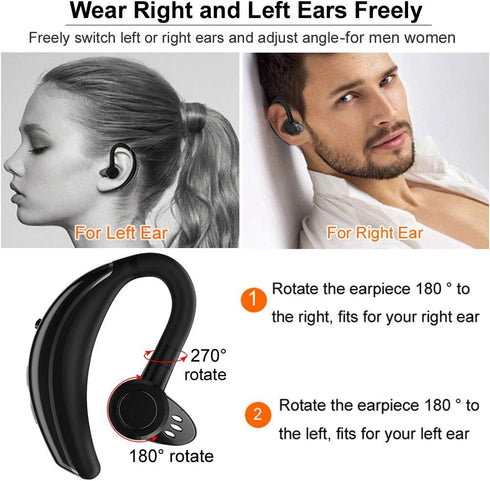 Wireless Earpiece Voice Command Wireless Headset Noise Cancelling Wireless Headset in-Ear Headphone Business Earphones Compatible with Android iOS...