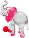 Garden Deco Glow in The Dark Pink Elephant Kick Football Hand Blown Art Glass Figurine Ornament Sculpture...