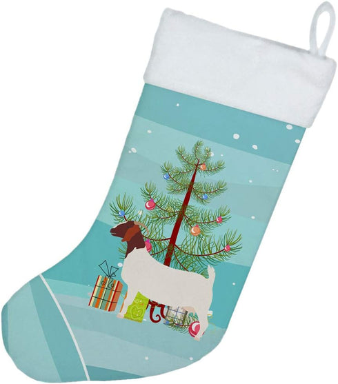 Caroline's Treasures BB9253CS Boer Goat Christmas Christmas Stocking, Teal Fireplace Hanging Stockings Christmas Season Party Decor Family Holiday...