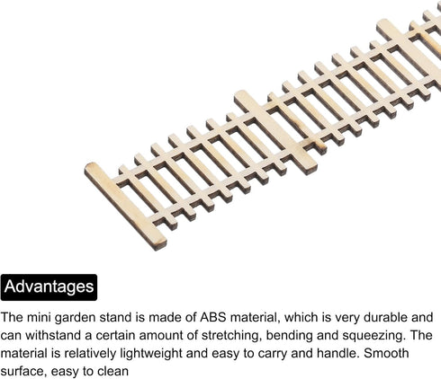 MECCANIXITY 2pcs 4.25 Inch Miniature Garden Fence, Mini Ornament Wood Picket Fence Decorative for Dollhouse, Home, DIY 0.08" Wood Simple Style...