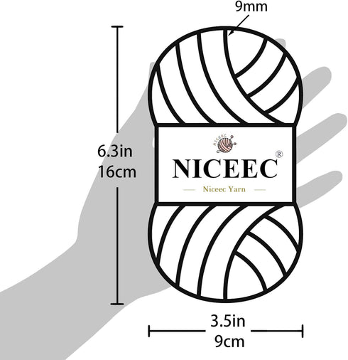 NICEEC 3 Skeins Chenille Yarn Blanket Yarn for Knitting Fancy Yarn for Crochet Weaving DIY Craft Total Length 3×40m (3×44yds, 3×100g) _Army Green...