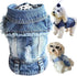 Cute Dog Jean Jacket, Cool Blue Pet Denim Coat Costume, Fashion Dog Puppy Clothes T-Shirt, Classic Soft Lapel Vests Comfort Pets Apparel for Small...