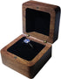 Wooden Ring Box, Personalized Engagement Ring Box Wedding Day Square Ring Box Holder Single Slot Rustic Ring Storage Box (Black)...