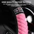 Bling Leather Steering Wheel Cover, Colorful Rhinestones Elastic Steering Wheel Protector, PU Soft Leather with Crystal Diamond, Sparkling Car Acc...