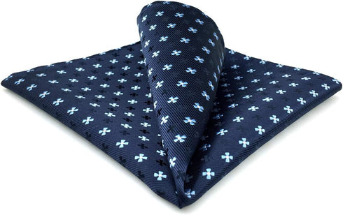 SHLAX&WING Floral Blue Mens Pocket Square Silk Handkerchief Handmade...