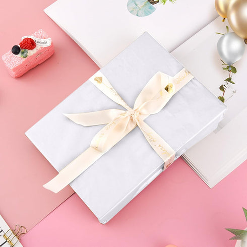 Hlonon 100 Sheets White Tissue Paper 12 x 20 Inches Recyclable White Wrapping Paper Bulk for DIY Crafts Birthday Baby Shower Christmas Gift Wrappi...